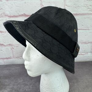 Gucci Black Denim Grommet Bucket Hat